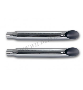 SCARICHI TERMINALI 3" TURN OUT CURVI CROMATI HARLEY DAVIDSON XL SPORTSTER 04-13