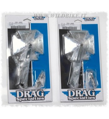 SPECCHIETTI A CROCE MALTESE CROMATI PER HARLEY DAVIDSON E MOTO CUSTOM