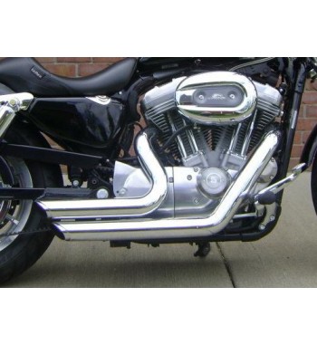 AUSPUFF SYSTEM DRAG PIPES SHORTSHOTS VERCHROMT HARLEY DAVIDSON XL SPORTSTER '04-'13