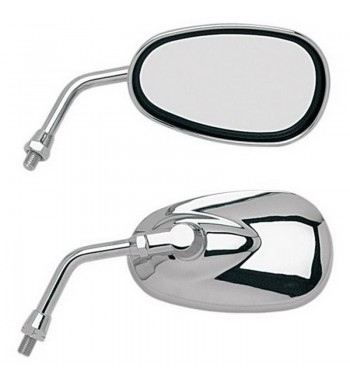 SPECCHIETTO CRUISER OVAL CROMATO OMOLOGATO PER MOTO CUSTOM