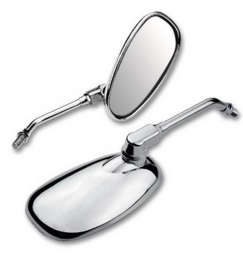 MIROIR OVALE CHROME CRUISER ECE marqué CUSTOM BIKE