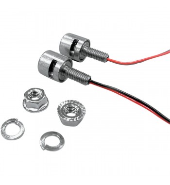 DADI BULLONI CROMATI LUCE TARGA A LED BIANCO PER MOTO CUSTOM E HARLEY