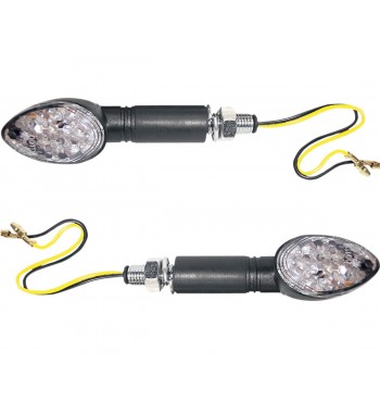 ULTRA MINI LED CLIGNOTANT ovale noir longue tige CUSTOM MOTO ET HARLEY 