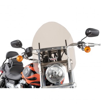UNIVERSAL MINI WINDSHIELD SMOKED GREY POLICE FOR CUSTOM BIKE