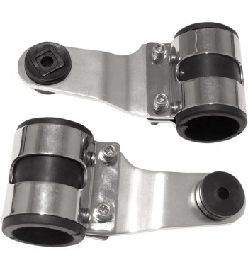 SUPPORTI LATERALI SU FORCELLA PER FARO CENTRALE MOTO CUSTOM E HARLEY