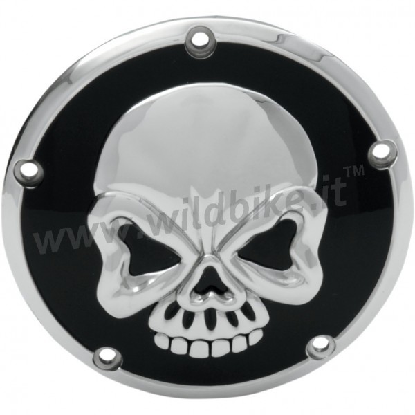 couvercle d'embrayage 3D CHROME SKULL pour HARLEY DAVIDSON TWIN CAM '99-'14