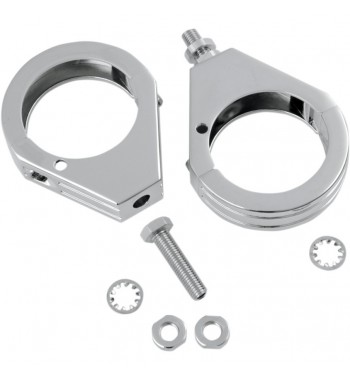 SUPPORTI GROOVED PER FRECCE CROMATI PER FORCELLE DA 49 MM. MOTO CUSTOM E HARLEY DAVIDSON