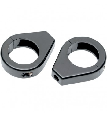 Klammer SCHWARZE Gabel  41 MM. CHROM BLINKER für Motorrad CUSTOM UND HARLEY DAVIDSON