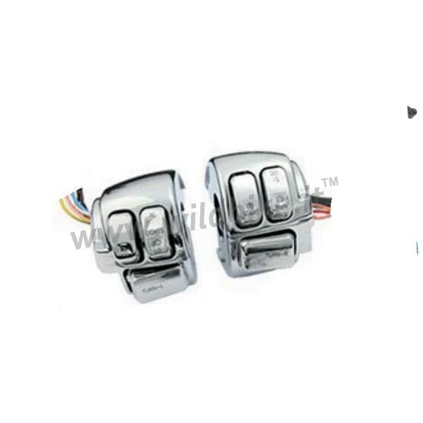 HANDLEBAR CONTROL CHROME SWITCH HOUSING KIT HARLEY DAVIDSON FXST FLST SOFTAIL '06-'10