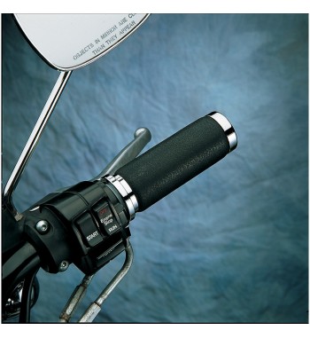 MANOPOLE SOFT NERE CON TAPPO CROMATO PER HARLEY DAVIDSON