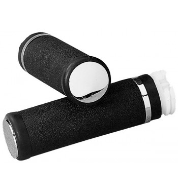 GRIPS SOFT BLACK WITH ACCENT RINGS AND END CAPS FOR HARLEY DAVIDSON