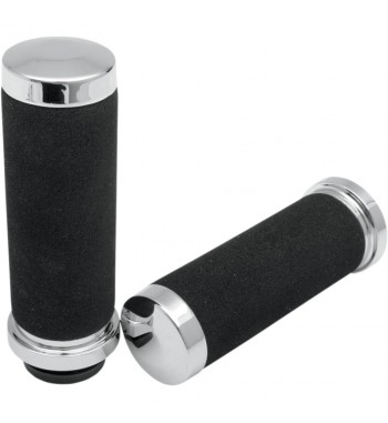 MANOPOLE SOFT SUNDANCE NERE CON TAPPO CROMATO PER HARLEY DAVIDSON