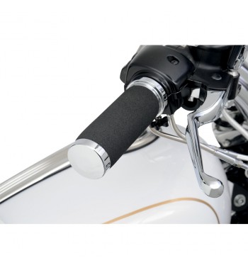MANOPOLE SOFT SUNDANCE NERE CON TAPPO CROMATO PER HARLEY DAVIDSON