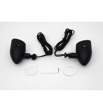 BULLET LISSE MARQUEUR LAMPE TYPE NOIR MOTO CUSTOM ET HARLEY DAVIDSON