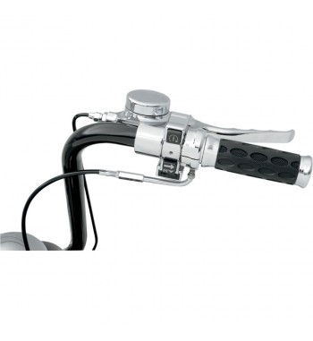 GRIPS CUSTOM RUBBER BLACK WITH END CAP CHROME FOR HARLEY DAVIDSON