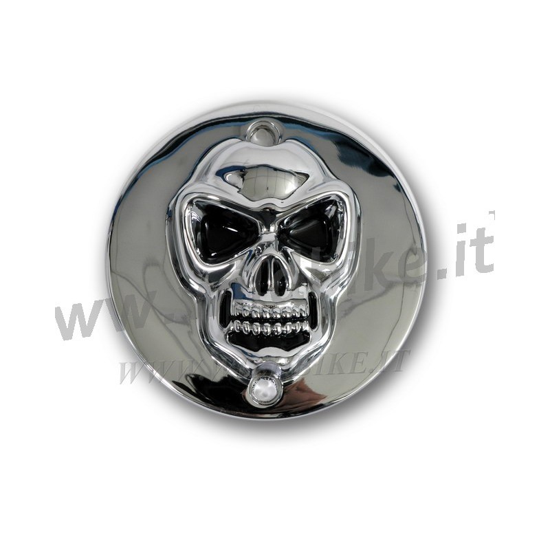 POINT COVER SKULL TESCHIO 3D CROMATO PER HARLEY XL SPORTSTER 883