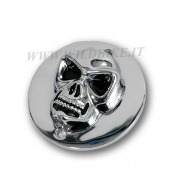 POINT COVER SKULL TESCHIO 3D CROMATO PER HARLEY XL SPORTSTER 883
