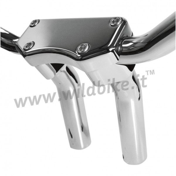 RISER GUIDON 1 " avec des kits de pince supérieure 140 MM. 5-1/2" Chrome pour HARLEY DAVIDSON