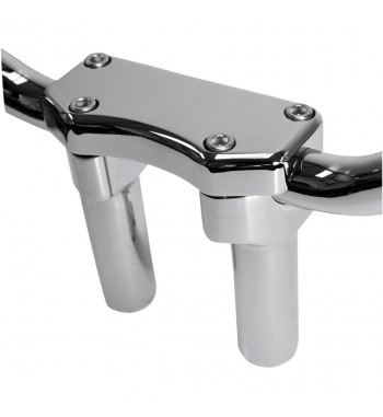 RISER GUIDON 1 " avec des kits de pince supérieure 100 MM. 4"  Chrome pour HARLEY DAVIDSON