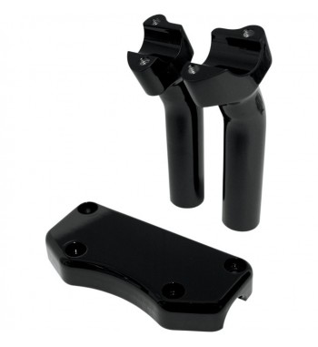 RISER HANDLEBAR 1" WITH TOP CLAMP KITS 140 MM. 5-1/2" BLACK FOR HARLEY DAVIDSON