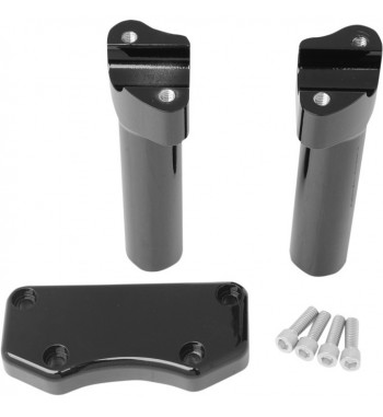 RISER GUIDON 1 " avec des kits de pince supérieure 150 MM. 6" NOIR POUR HARLEY DAVIDSON