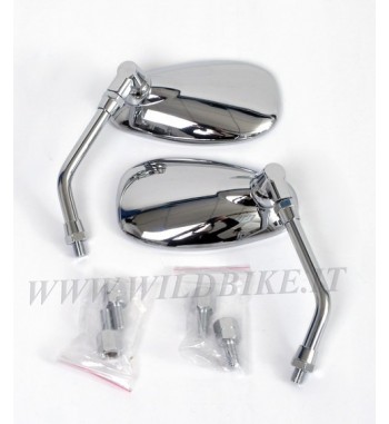 SPECCHIETTI AMERICAN OVAL CROMATI PER MOTO CUSTOM