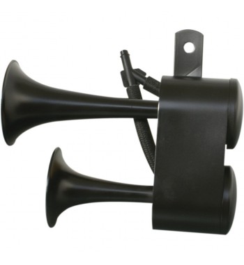 TWO-TONE BLACK HORNS FOR HARLEY DAVIDSON SPORTSTERS AND BIG TWINS