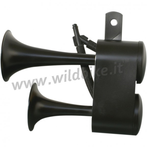TWO-TONE BLACK HORNS FOR HARLEY DAVIDSON SPORTSTERS AND BIG TWINS