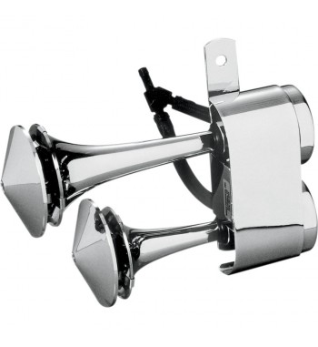 TWO-TONE AIR COMPRESSED HORNS CHROME FOR HARLEY DAVIDSON
