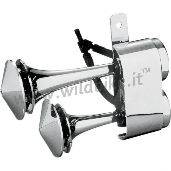 TWO-TONE AIR COMPRESSED HORNS CHROME FOR HARLEY DAVIDSON