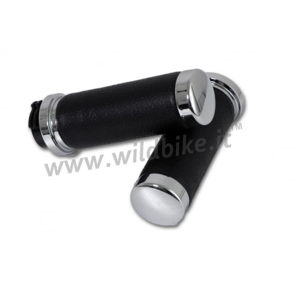 WEICHGRIFFE SCHWARZE MIT CHROMKAPPE FÜR HARLEY DAVIDSON 1980-2021