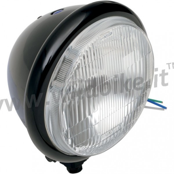 PHARE CENTRAL NOIR - 140 MM CUSTOM BIKE et HARLEY