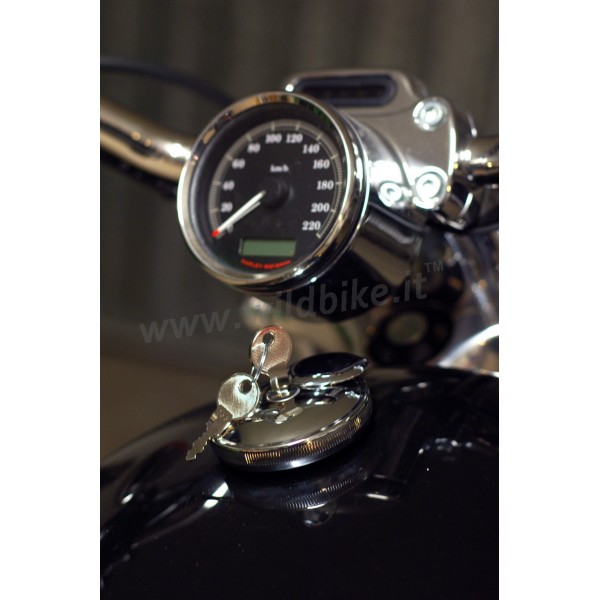 BOUCHON DE RÉSERVOIR CHROMÉ AVEC CLÉ HARLEY DAVIDSON XL SPORTSTER 1996-2022