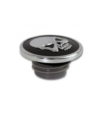 SKULL GAS CAP CHROME/BLACK FOR HARLEY DAVIDSON XL SPORTSTER '96-'14