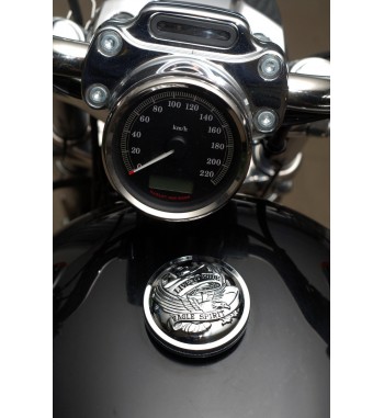 TANK CAP LIVE TO RIDE CHROME FUR HARLEY DAVIDSON XL SPORTSTER