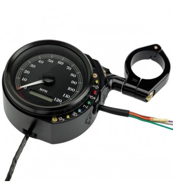 TACHO Versatzhalter SCHWARZE JOKER M. MIT LED FUR HARLEY DAVIDSON XL SPORTSTER '95-'13