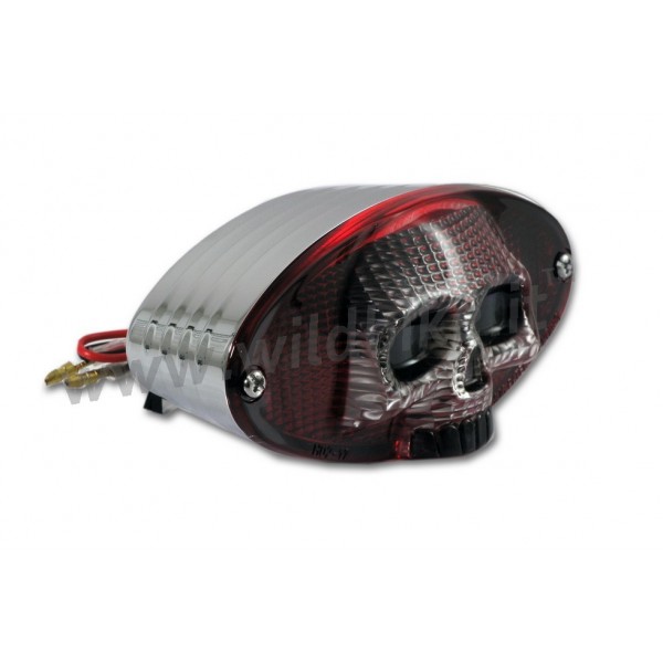 FANALINO POSTERIORE TESCHIO-SKULL PER MOTO CUSTOM E HARLEY