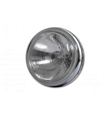 FARO CENTRALE CAFE RACER NERO/CROMATO ATTACCO LATERALE 165 MM. MOTO E HARLEY DAVIDSON