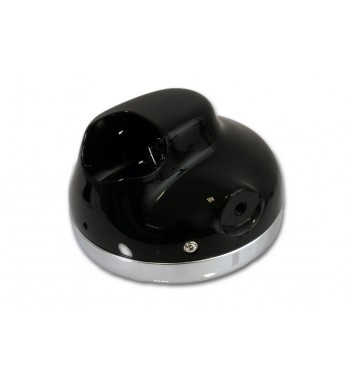FARO CENTRALE CAFE RACER NERO/CROMATO ATTACCO LATERALE 165 MM. MOTO E HARLEY DAVIDSON