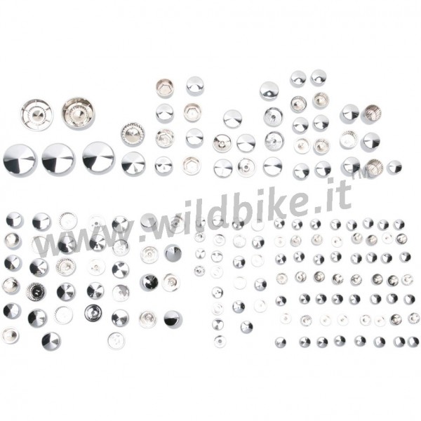 COPERTURE COPRI BULLONI KIT DE LUXE CROMATI HARLEY DAVIDSON FXD DYNA '06-'17