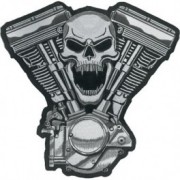 toppa custom,toppa teschio biker,patch ricamata custom,patch skull,toppa harley davidson