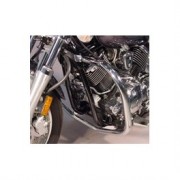 Tubi protezione motore in acciaio cromato e nero per Yamaha
